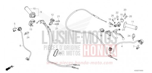 LEVIER DE GUIDON/COMMUTATEUR/CABLE CRF250RR de 2024